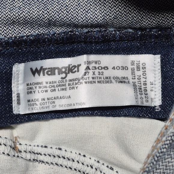 Wrangler 936 Cowboy Cut Slim Fit Jeans Men's‎ 27x32, Indigo Blue, 100% Cotton - Picture 7 of 8